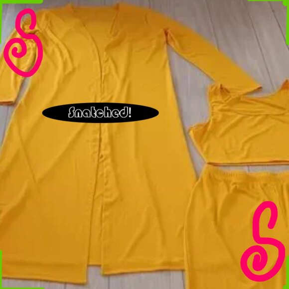 Plus Size Women Solid Color High Crater Short Top And Shorts Three-Piece Set - Picture 1 of 15